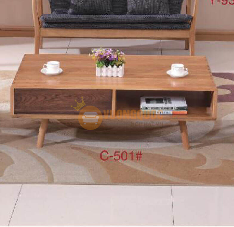 Bộ bàn ghế quán cafe gỗ sồi HOY C501-2